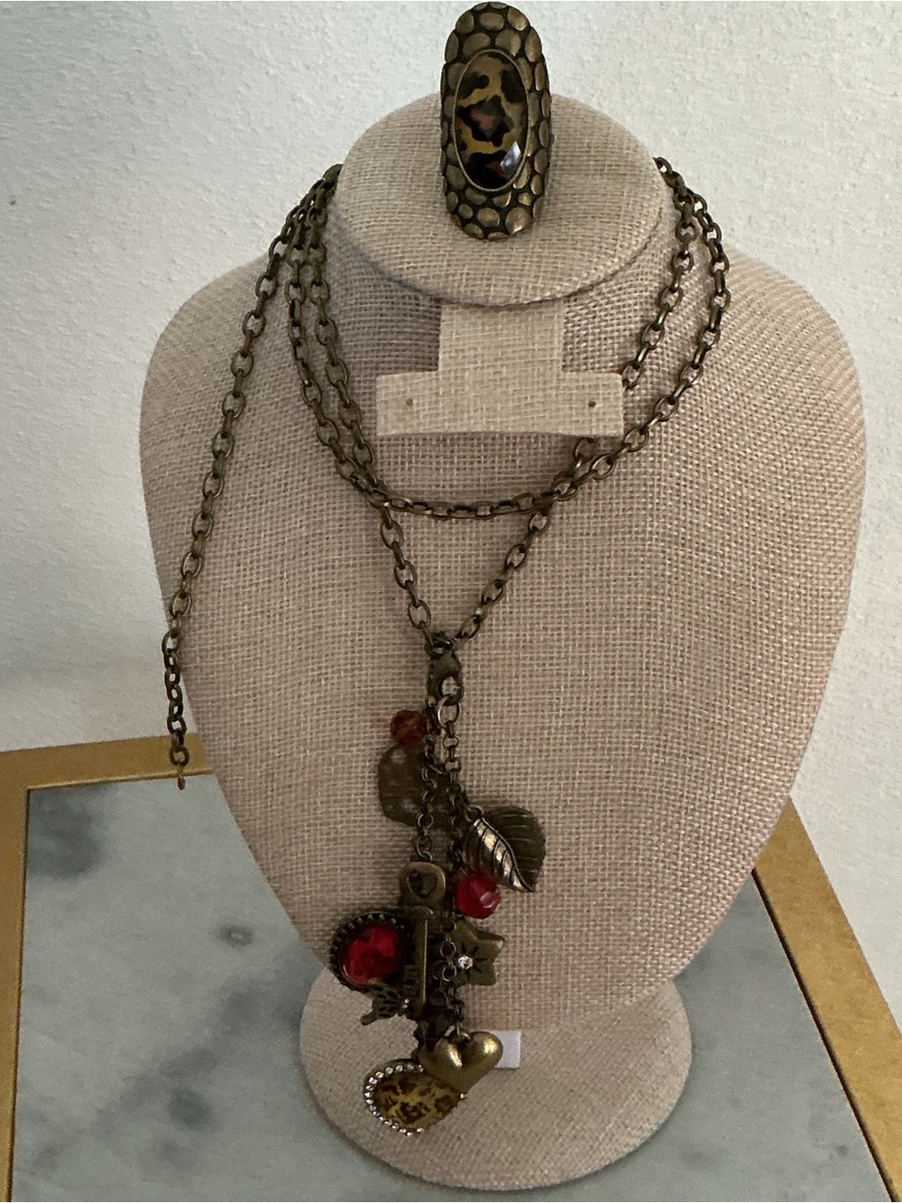 Park Lane Intermix Necklace Charm Bracelet and animal print ring set